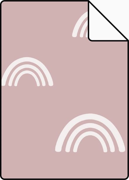 Proefstaal ESTAhome behang regenboogjes oudroze - 26.5 x 21 cm - 139437-S