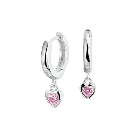 Yep! klapoorringen hart zirkonia - 10.5 mm - Zilver