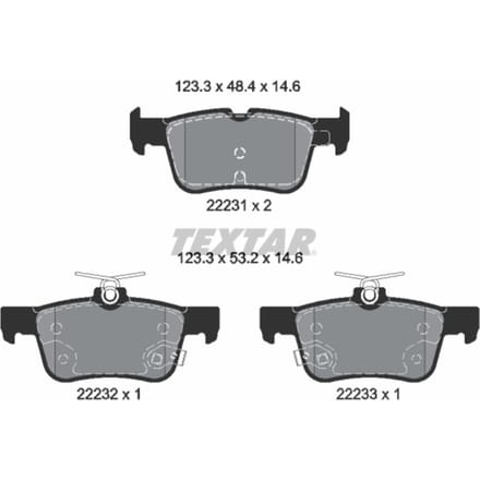 Remblokset TEXTAR 2223103, achter