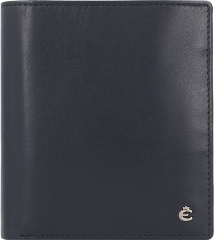 Esquire Leren Portemonnee Harry RFID Wallet High with Flap Blue Donkerblauw