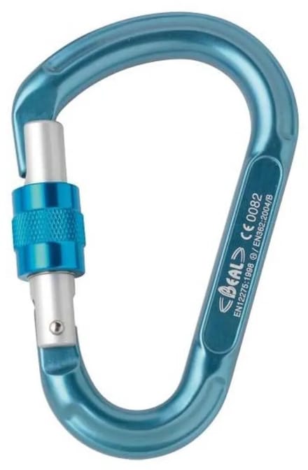 Beal Be Lock Screw Karabijnhaak Blauw,Zilver