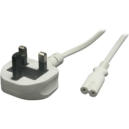 POS Wit Wit Stroomkabel C7 UK 3m