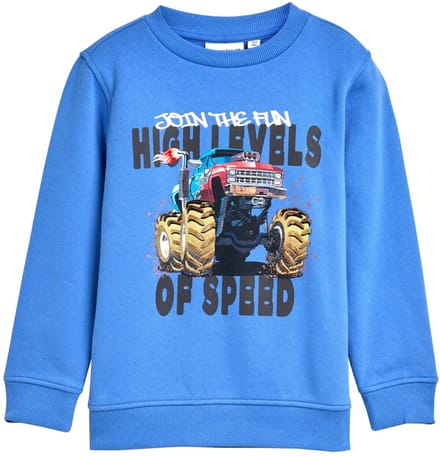 Tom Tailor - Sweater met print - Maat 92/98 - soft mid blue