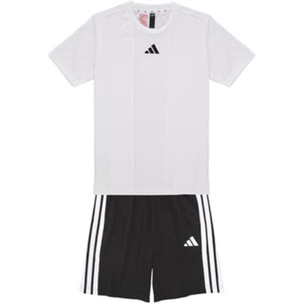 Adidas Train Essentials 3 Stripes Tee Set Wit,Zwart 5-6 Years Kinderen
