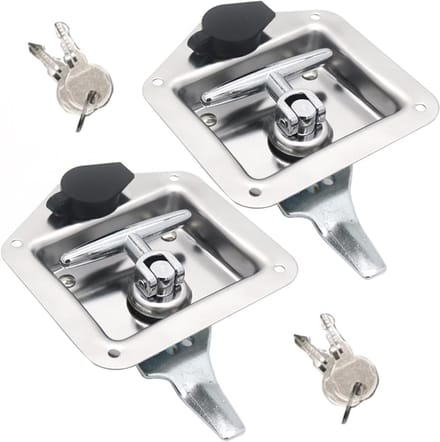 Set of 2 Truck Tool Box Locks T-Shaped Handle Lock Tool Stainless Steel Folding T-Shaped Handle Lock Tool with 2 Keys - ShopVlot