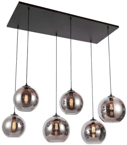 DiamantMeubelen Hanglamp 6 Bol - Smoke Glas