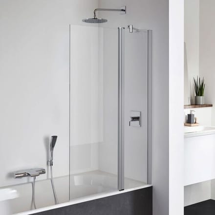 Koralle TwiggyPlus swing door with fixed element on bath 90 x 140 cm VZ12509014AA1