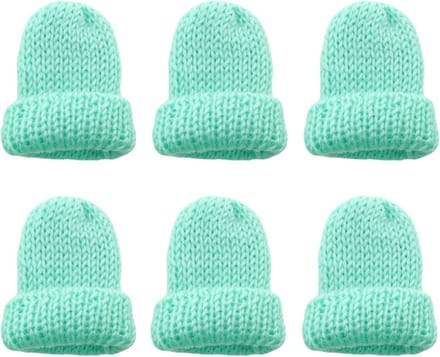 Set van 6 gebreide eierwarmers voor een gezellig ontbijt