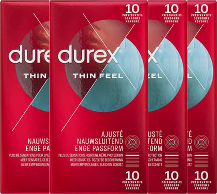 Durex Condooms Thin Feel Close Fit 10st - 4 Stuks - Voordeelverpakking