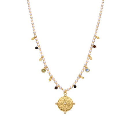 Luxenter Sterling Zilver 925 en 18k goudfinish witte parelketting - Thydo