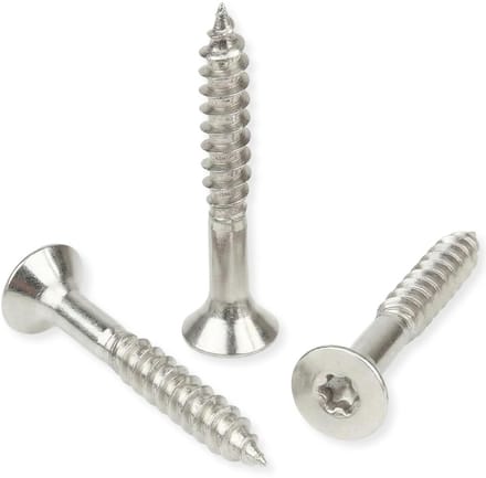 RVS A4 Houtschroeven Verzonken Kop TORX 8x100mm - 100 Stuks