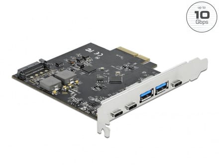 Delock PCI Express x4 Card to 3 x USB Type-C™ + 2 x USB Type-A - SuperSpeed USB 10 Gbps