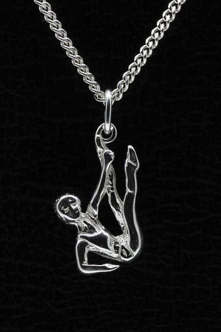 Zilveren Turnen ketting hanger