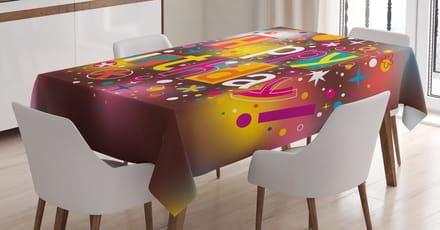 ABAKUHUS Bloemen Tafelkleed – 140x200 cm – Paars Geel