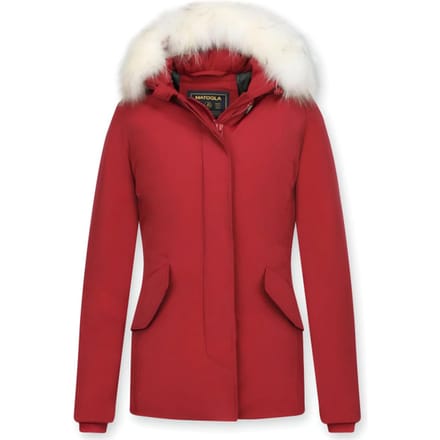 Matogla Winterjas rood bontkraag