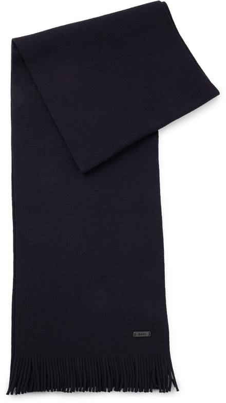 Hugo Boss - Sjaal van verantwoord scheerwol met raschelstructuur - heren - dark blue