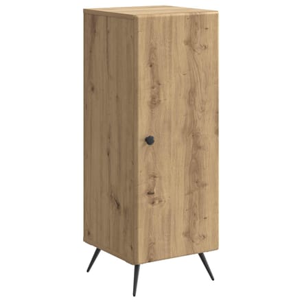 vidaXL - Dressoir - Artisanaal - eiken - 33 - x - 34,5 - x - 90 - cm - Bewerkt - hout