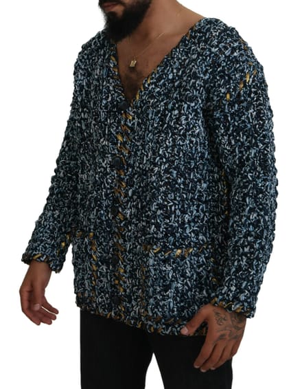 Gebreide Cardigan met Gouden Rand, Relaxte Pasvorm