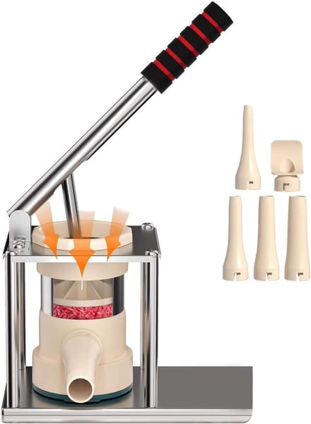 Worstvuller Machine - Vleesvuller - Zelf Worst Maken - Roestvrij Staal - Verticale Lay-out - Zilver