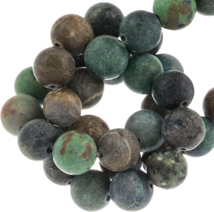 Afrikaanse Turkoois Frosted Kralen (10 mm) 38 Stuks
