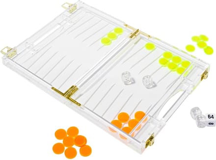 Sunnylife - Games Lucite Travel Backgammon - Acrylaat Kunststof - Multicolor