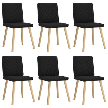 vidaXL - Eetkamerstoelen - 6 - st - stof - zwart