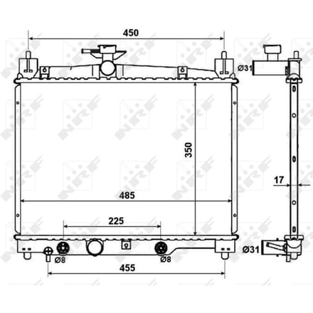 Radiator, motorkoeling NRF 53599