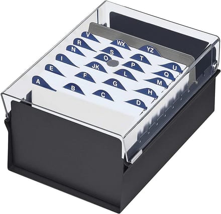 Card File Holder 4x6 - Metaal Voet Organisator met Transparant Deksel