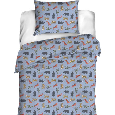 Zeeman Dekbedovertrek set - Blauw Blauw 140x200 cm