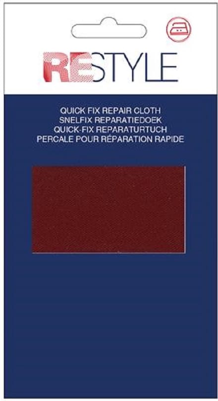 Restyle Strijkbaar Reparatiedoek Bordeaux Rood - 11 x 36 cm