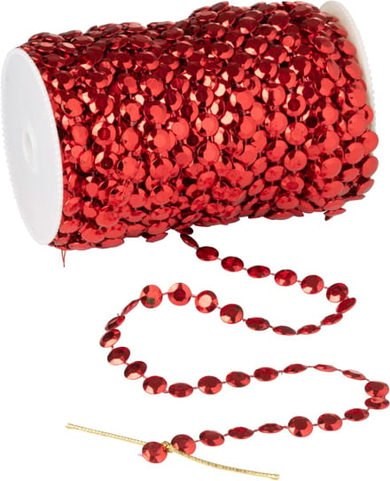 J-Line slinger rol 30M Parels - kunststof - rood