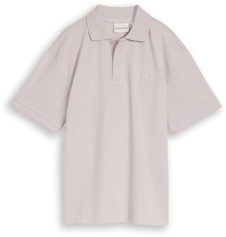 Tom Tailor - Oversized piqué poloshirt - Maat 128 - dusty greyish lilac