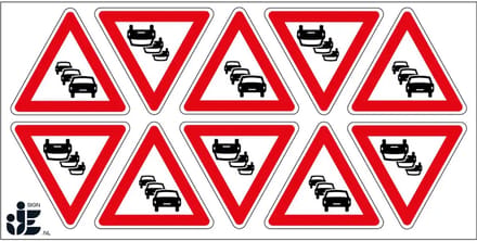 Pas op file sticker - J33 | 5 cm - 10 stuks per vel