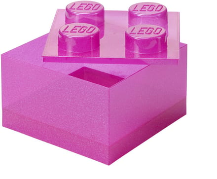 Opbergbox Brick 4 met Deksel Glitter Medium Violet.