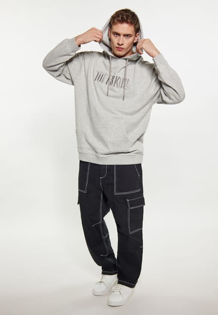 TUFFSKULL Sweatshirt Heren licht grijs melange