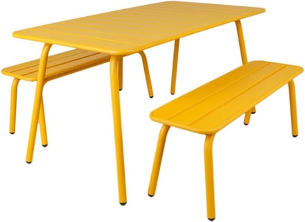 MaximaVida metalen picknickset Max 150 cm okergeel – 3-delig