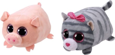 Ty - Knuffel - Teeny Ty's - Curly Pig & Cassie Mouse