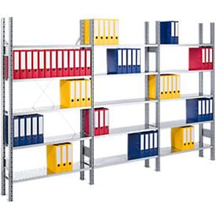 SSI Schaefer archiefrekken, basisdissel, 5 etages, B 1285 x D 300 mm, gegalvaniseerd