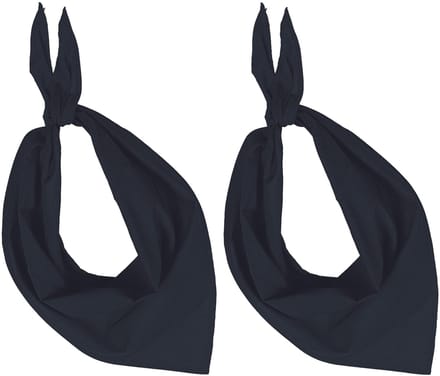 2x Zakdoek bandana zwart - hoofddoekjes