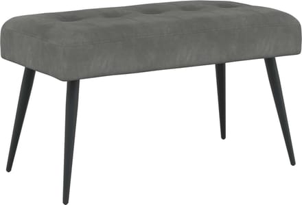 vidaXL - Bank - met - knopen - tufting - Donkergrijs - 80 - x - 40 - x - 46 - cm - fluweel
