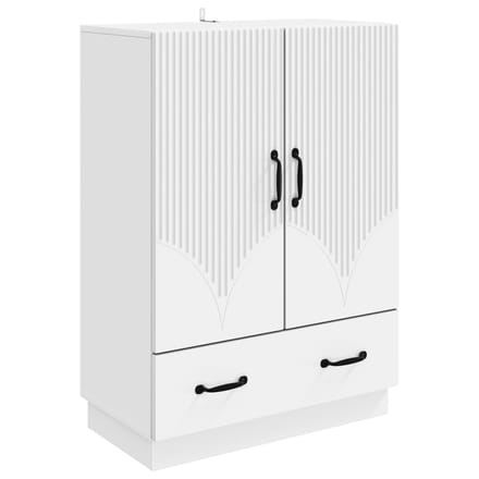 vidaXL - Dressoir - Wit - 66 - x - 34,5 - x - 92 - cm - Bewerkt - hout