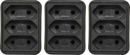 Benson Stopcontact splitter - 3x - triple - zwart - voor 3 platte stekkers - verdeelstekkers
