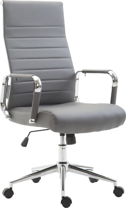 CLP Columbus Bureaustoel - Ergonomisch - Voor volwassenen - Kunstleer - grijs