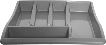Bestekbak/keuken organizer - 5-vaks - Grijs - 39 x 39 x 6 cm