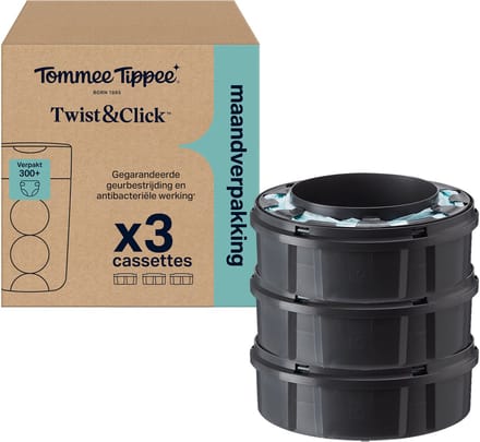 Tommee Tippee Twist&Click origineel luieremmer navullingen - 3 st x 10,5m navulcassettes- kleuren kunnen afwijken