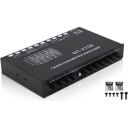 Professionele 7-bands auto-equalizer multifunctionele auto-audio-eq-tuning crossover-versterker zwart