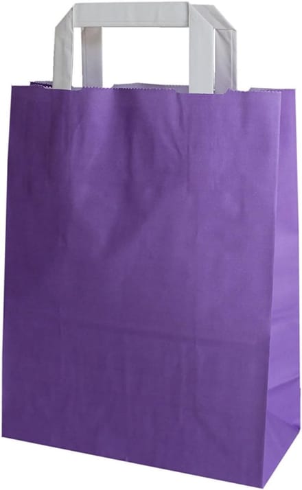 Papieren Draagtassen met Platte Handgreep 32x40 cm (200 Stuks, Violet)