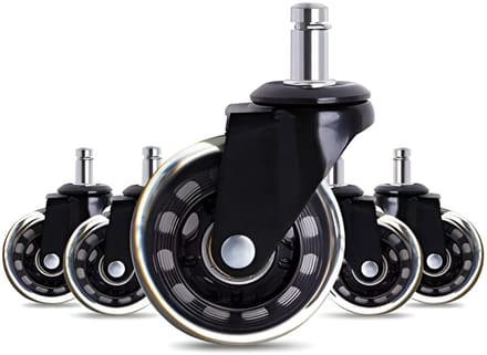 Candala Office Chair Caster Wheels Roller Rollerblade Style Castor Wheel Replacement Soft Safe Rollers Furniture Hardware 2.5 inch