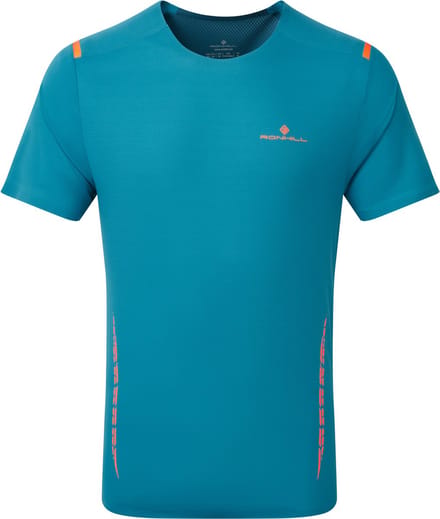 Ronhill - Heren Hardloopshirt - Tech Race S/S Tee - Petrol/Legion Blue - Maat M