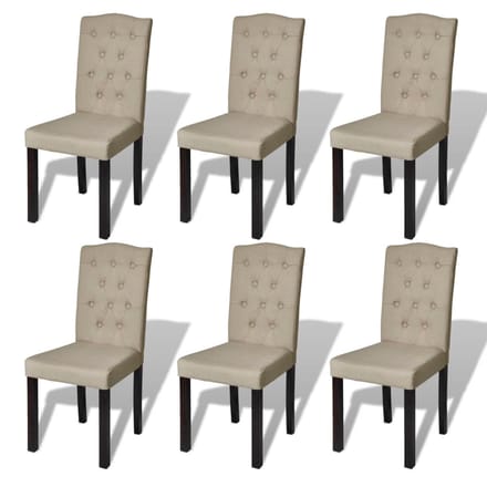 vidaXL - Eetkamerstoelen - 6 - st - stof - camel